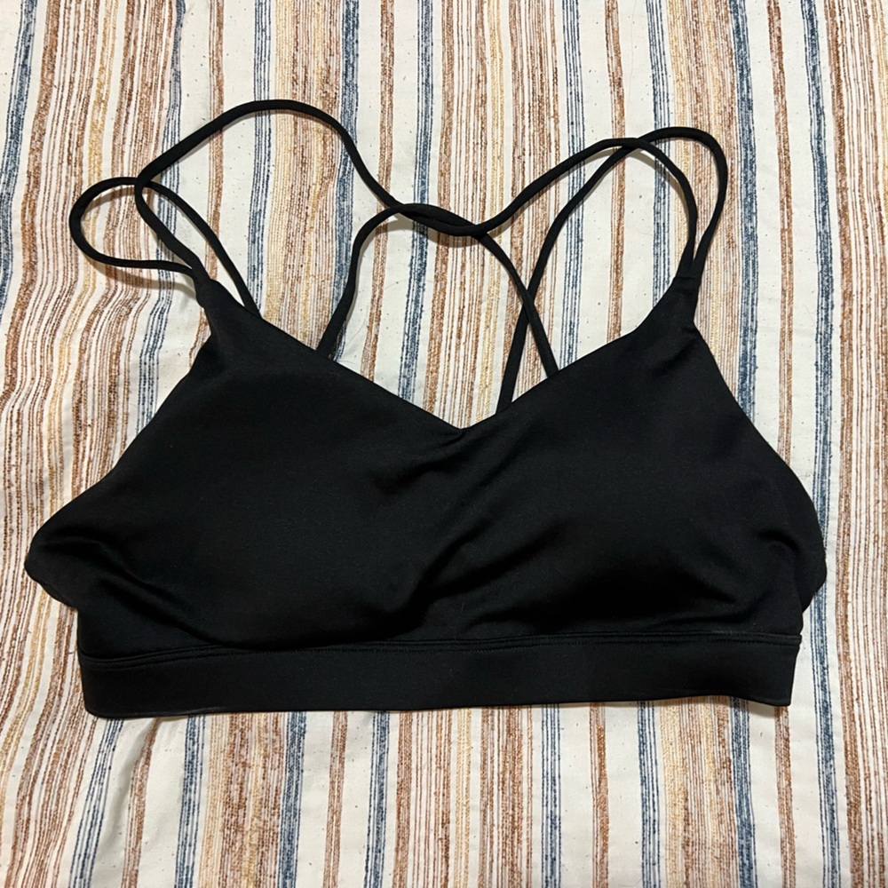 Old Navy Active Black Go-Dry Light Support Sports Bra-Size L